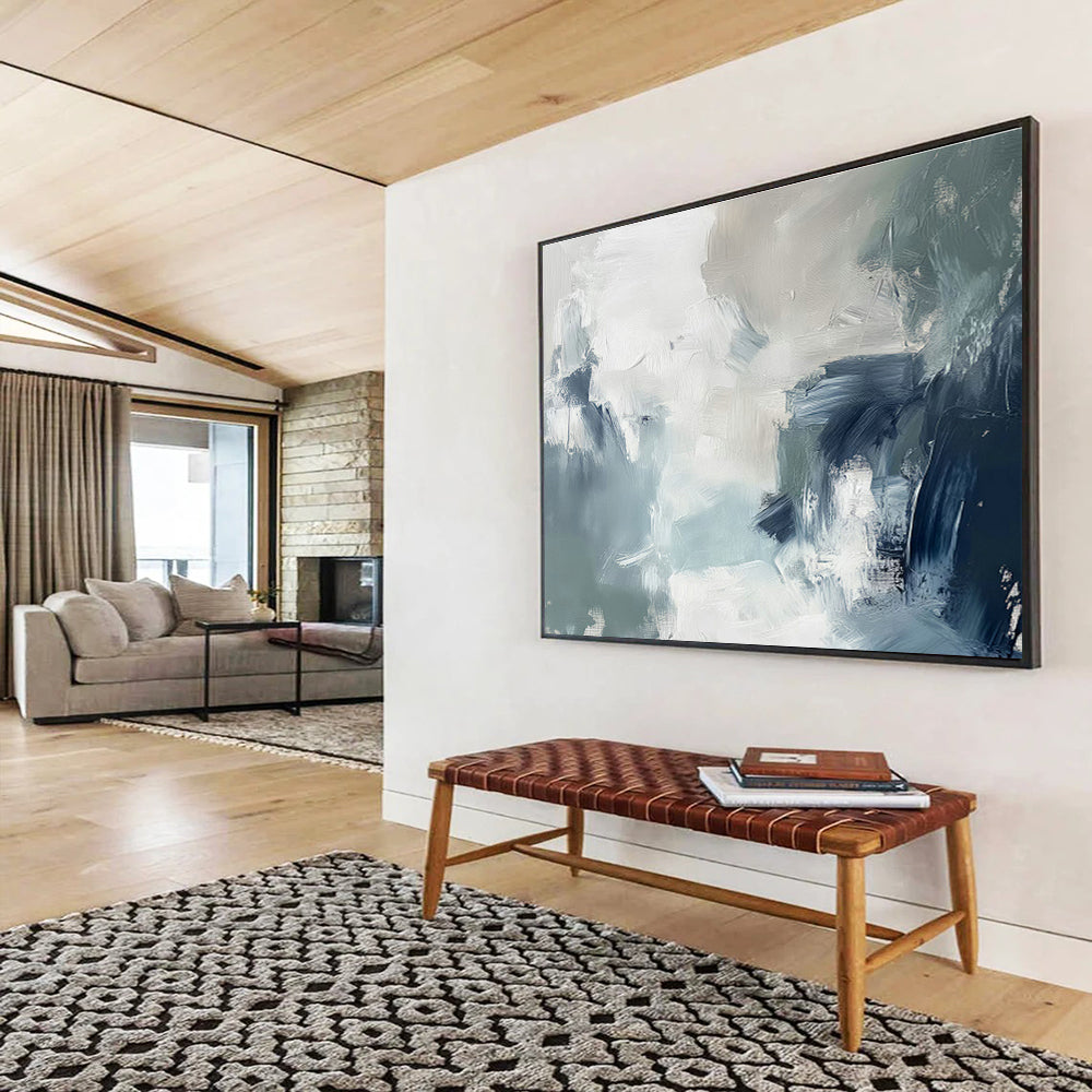 Custom-Made Quantum Satellite Constellation Control Room Large Abstract Hand Painting DLZ2620