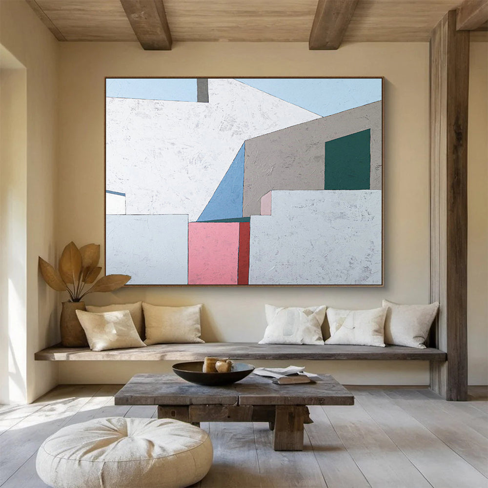 Customized Large-Scale Abstract Hand Painting for Coastal Seagrass Restoration Project Office DLZ2956