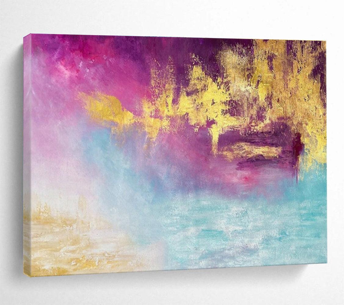 Dynamic Drip Texture Custom Hand-Painted Canvas Art in Industrial Style for Loft Spaces