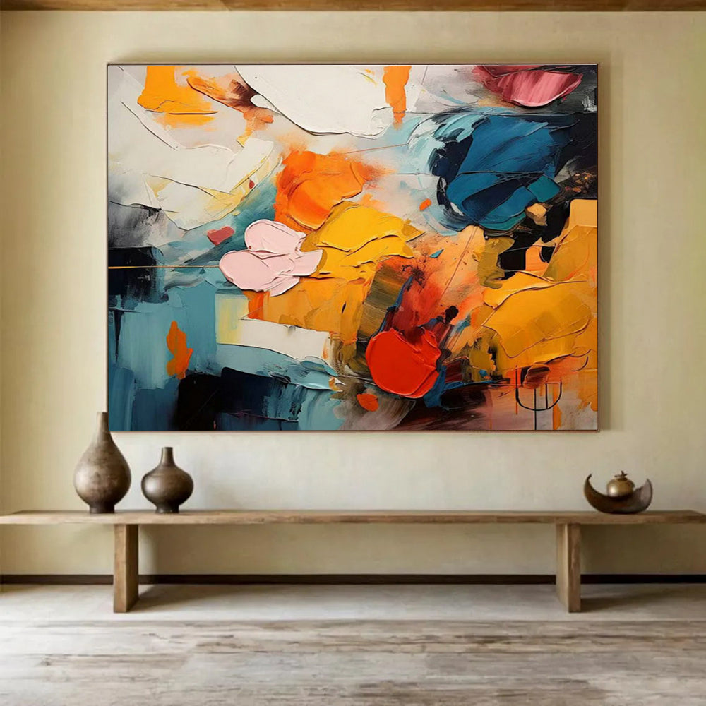 Customized Large Abstract Hand Painting for Antarctic Marine Microbial Enzyme Activity and Function Research Base DLZ3215