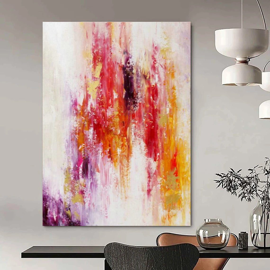 Enormous Custom Hand-Painted Abstract Art for Urban Rooftop Urban Gardens  DLZ0060