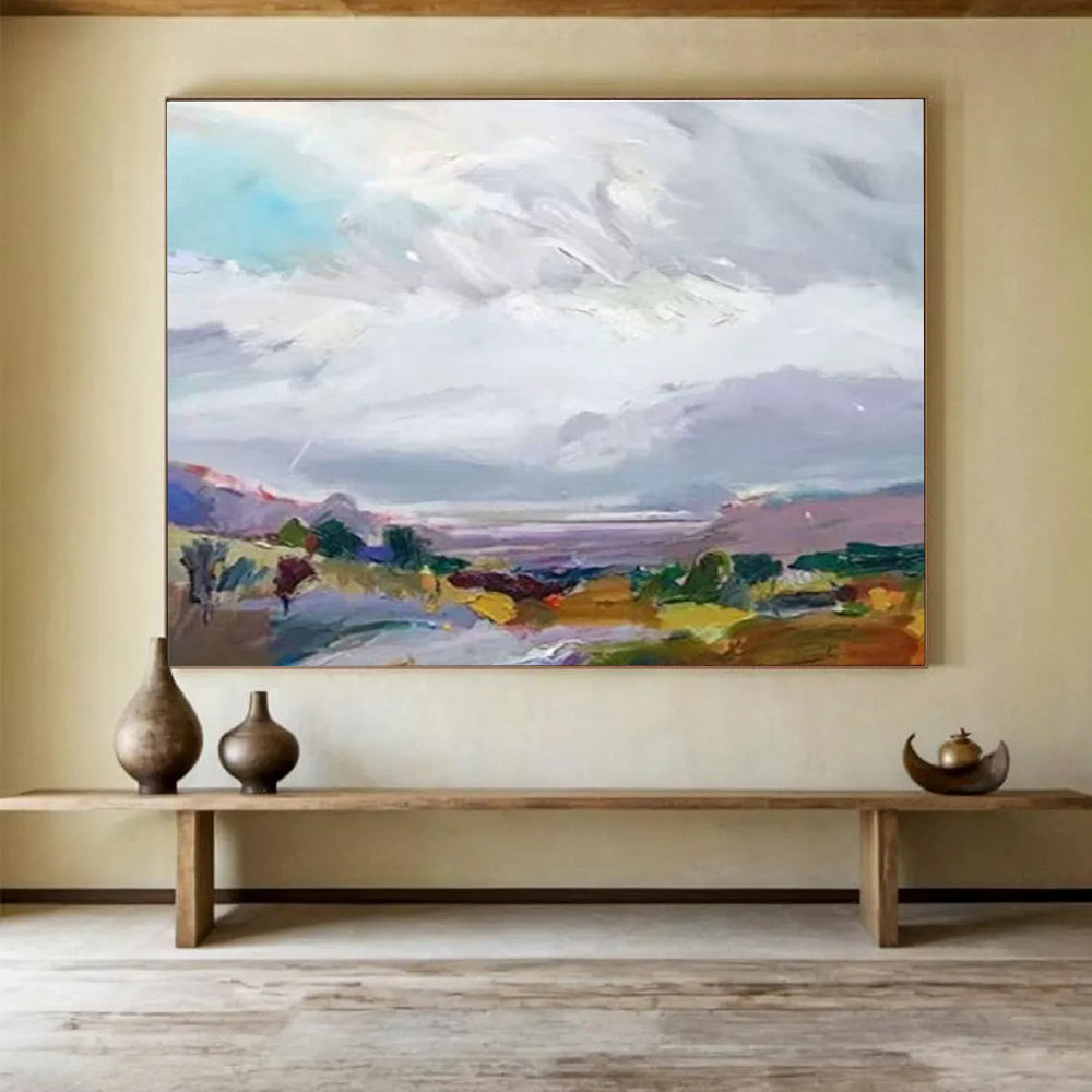 Large-Size Custom Abstract Hand Painting for Battery Energy Storage Facility Control Room DLZ2826