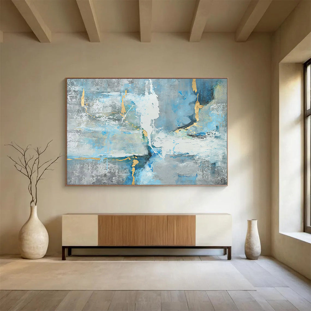 Large Custom Abstract Hand-Painted Art for Underwater Earthquake Early Warning System Research Station DLZ3140