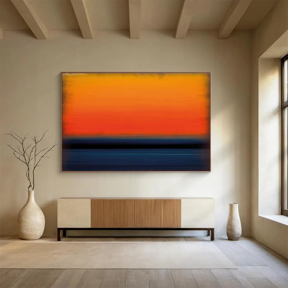 Customized Large Abstract Hand Painting for Aquaculture Research Institute Laboratory DLZ2833