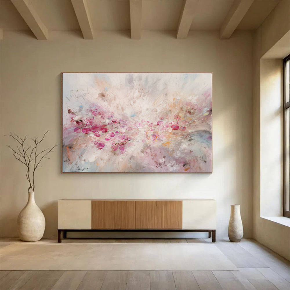 Custom-Made Giant Abstract Hand Painting for Historic Castle Event Hall DLZ2917