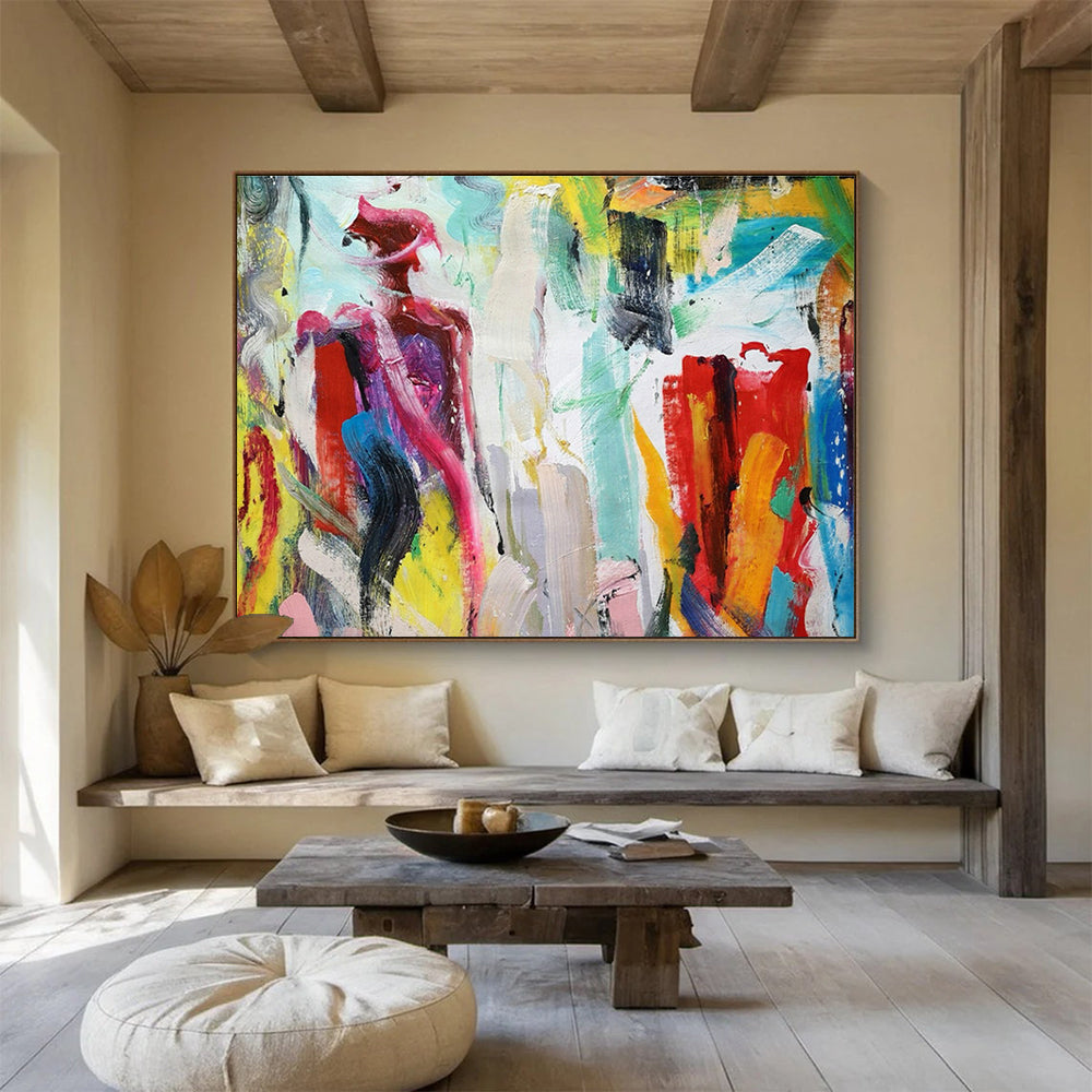 Customized Large-Scale Abstract Hand Painting for Mall Lounge DLZ2685