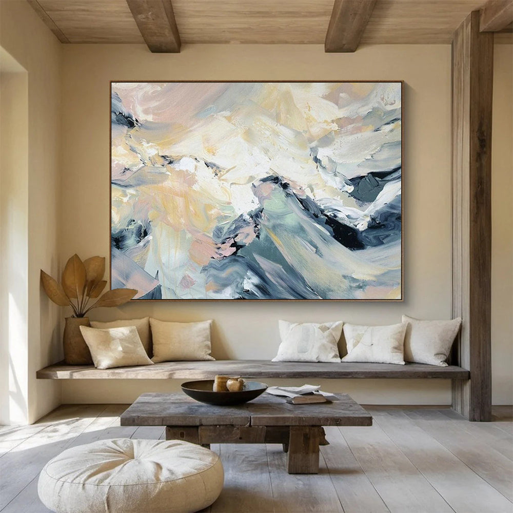 Oversized Custom Abstract Hand Painting for Trolleybus Depot Administrative Office DLZ2808