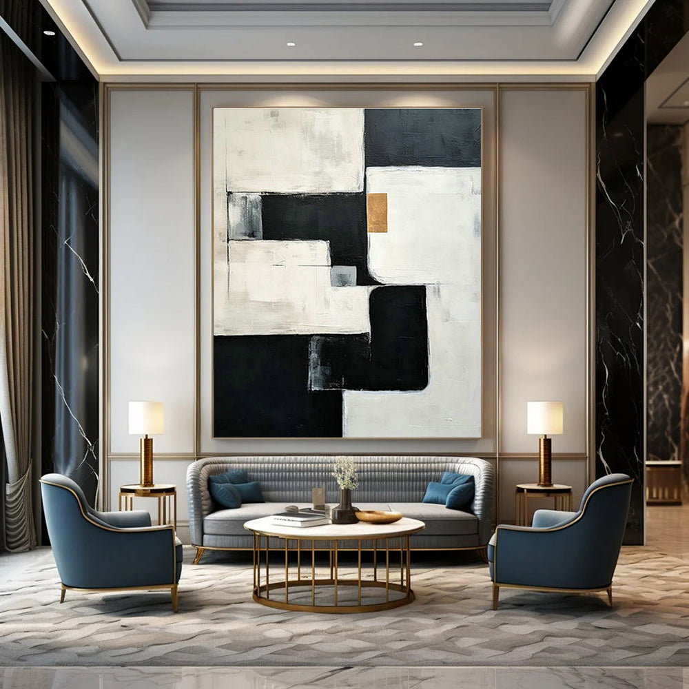 Large-Scale Custom Hand-Painted Abstract Painting - Exclusive Art Decoration for Living Rooms  DLZ0118