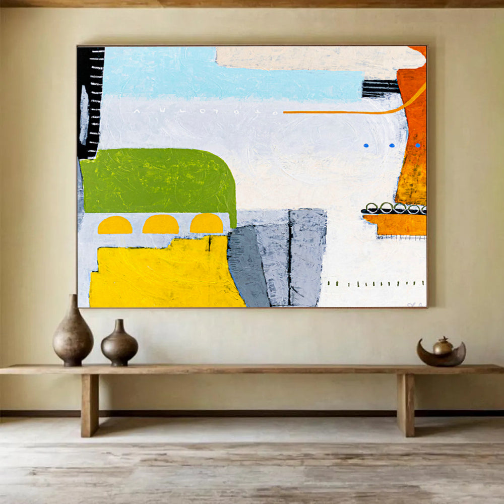 Large-Size Custom Hand-Painted Abstract Painting for Submarine Aquaculture Monitoring Station DLZ2929