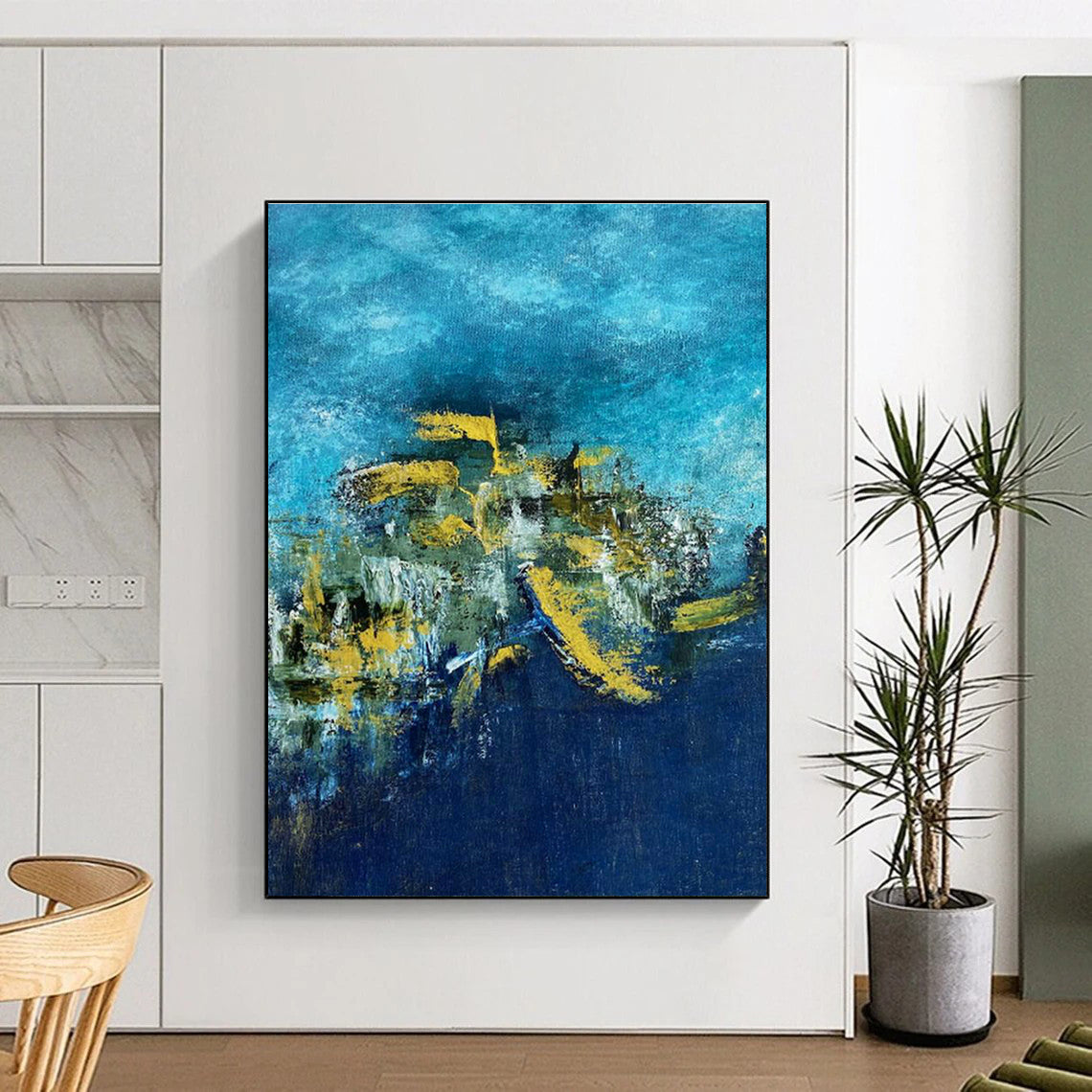 Oversized Custom Hand-Painted Abstract Wall Art for Virtual Reality Arcade Centers  DLZ0062