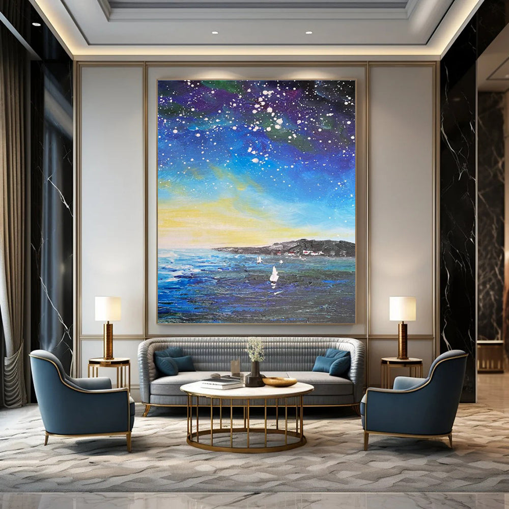 Gigantic Custom Hand-Painted Abstract Art - Galactic Explorations for Space Science Centers  DLZ0347
