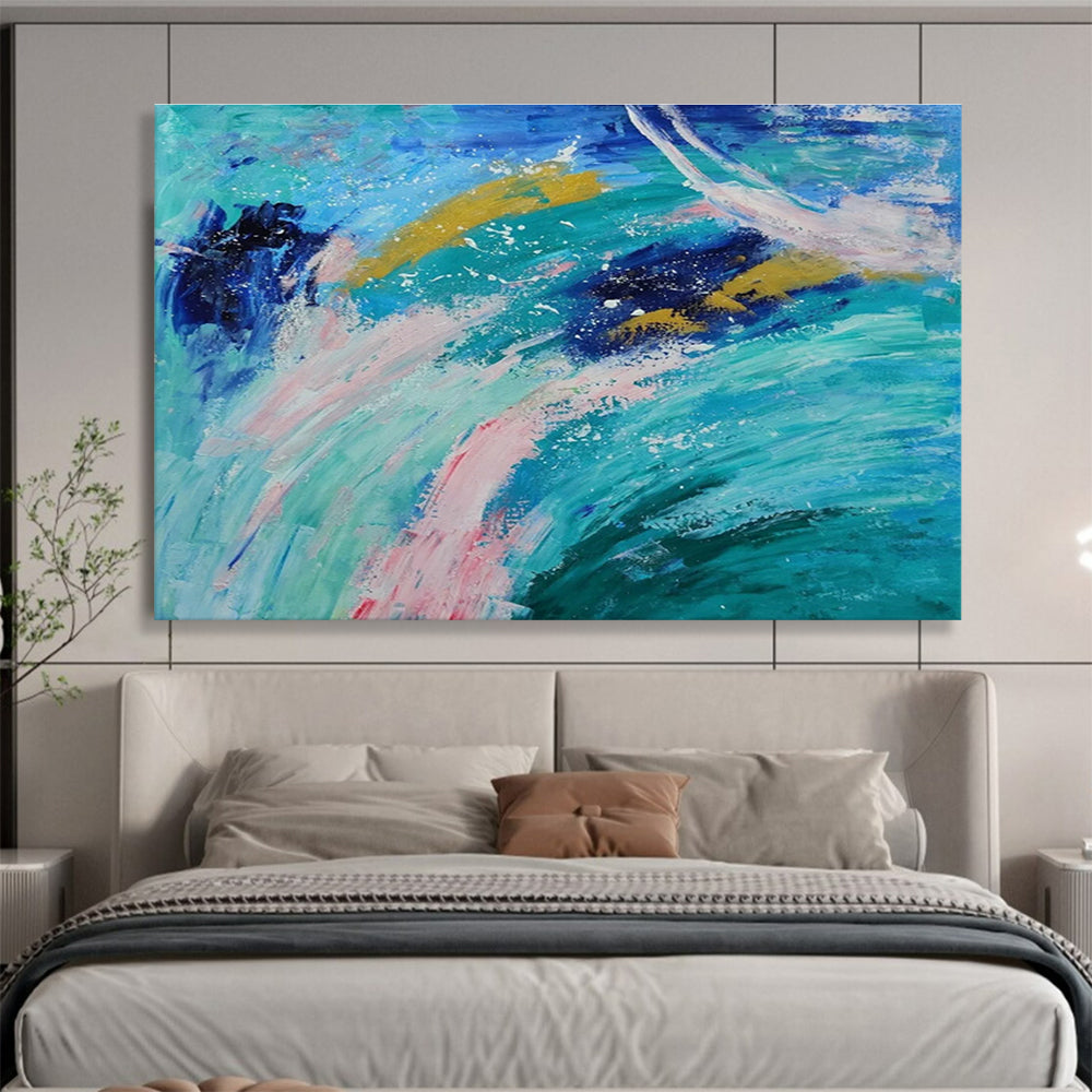 Oversized Custom Abstract Hand Painting for Deep-Sea Coral Nursery Expansion Project Office DLZ3038