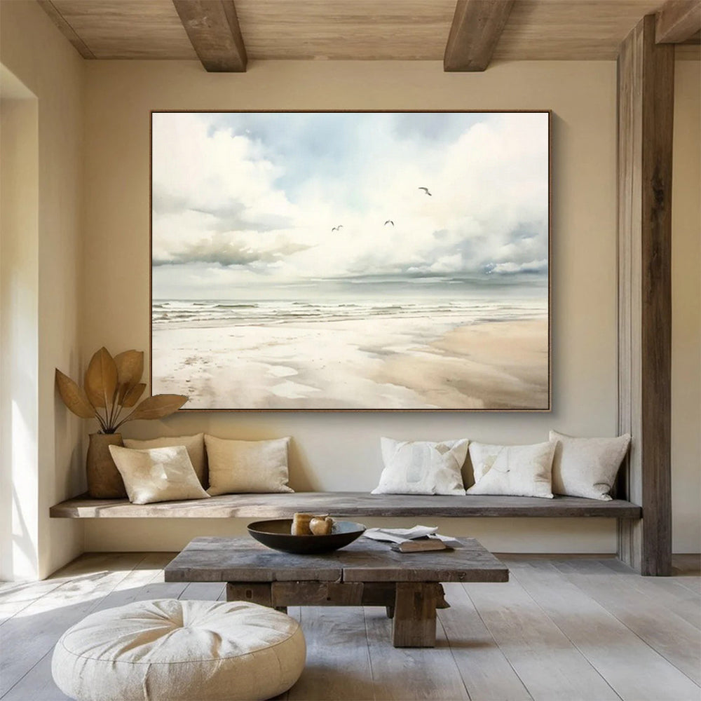 Large-Size Custom Hand-Painted Abstract Painting for Yoga Studio DLZ2704