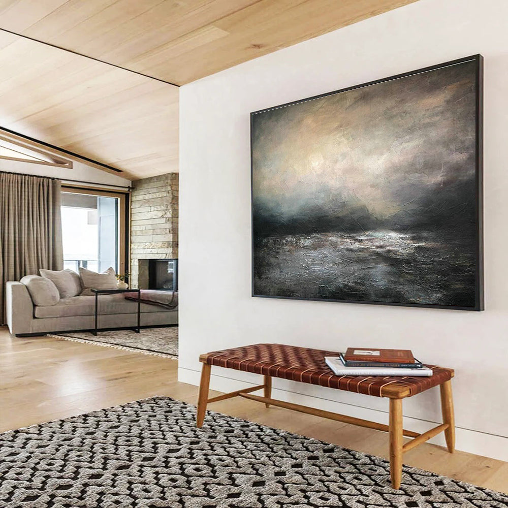 Oversized Custom Abstract Hand Painting for Offshore Ocean Current Velocity Monitoring and Forecasting Center DLZ3165