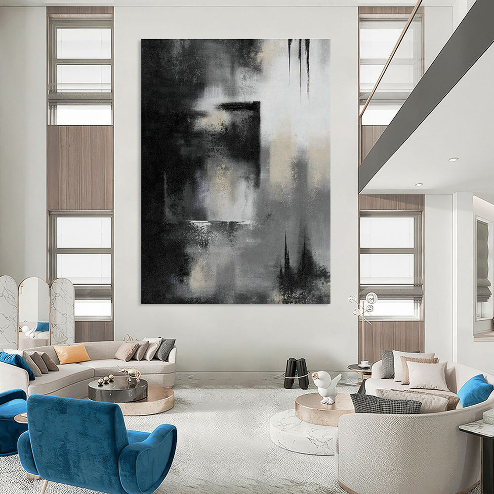 Oversized Custom Hand-Painted Abstract Canvas for Drone Racing Venues  DLZ0076