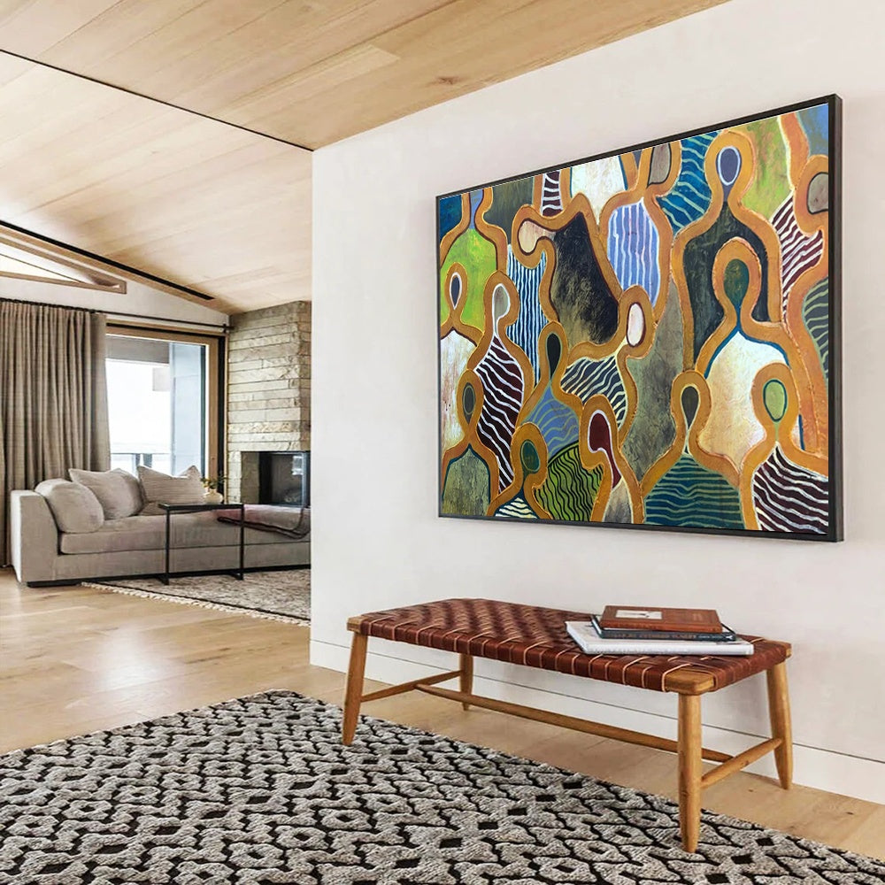 Oversized Custom Hand-Painted Abstract Art for Subterranean Cave Geomorphology Research Center DLZ3100