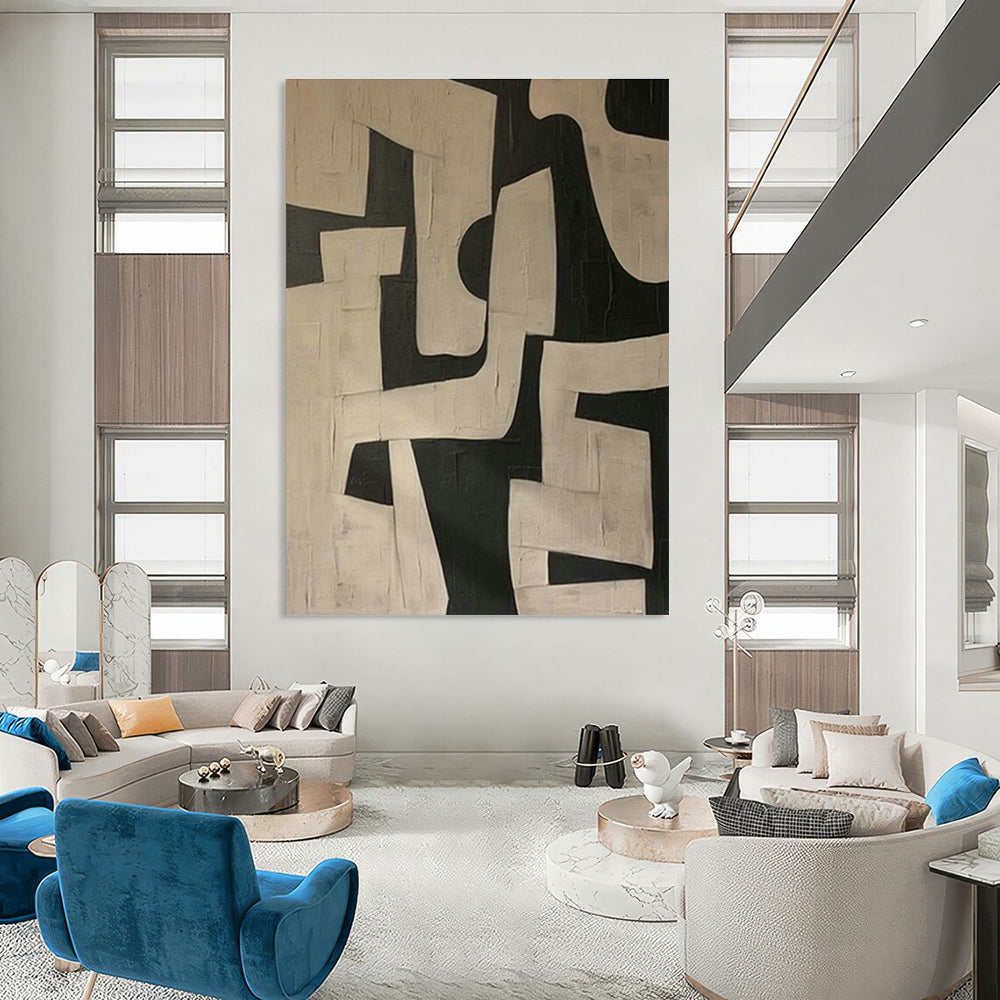 Enormous Custom Hand-Painted Abstract Painting - Engaging Decor for Model Train Exhibitions  DLZ0204