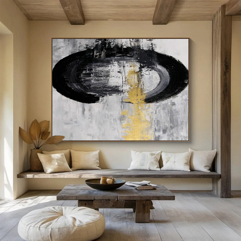 Custom Gradient Pearlescent Hand-Painted Vertical Abstract Art for Stairwells and Tall Spaces