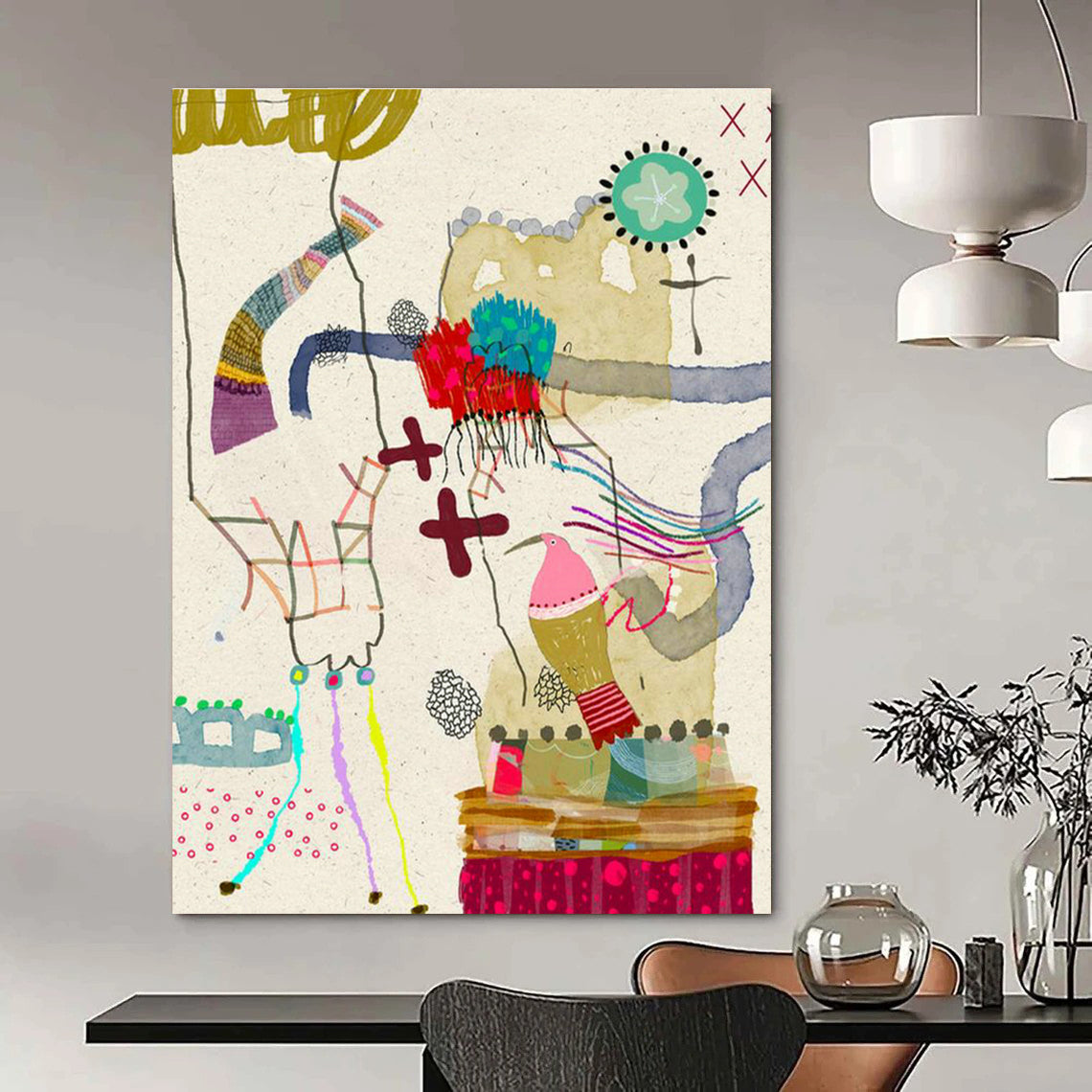 Stunning Large Custom Hand-Painted Abstract Painting - Glamorous Touch for Fashion Boutiques  DLZ0174