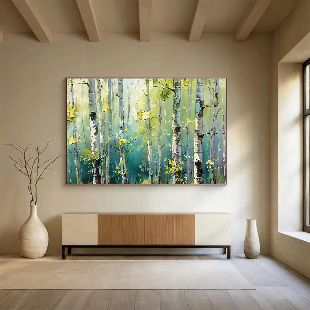 Custom Giant Abstract Hand Painting for Vertical Urban Aquarium Water Filtration Facility DLZ3054