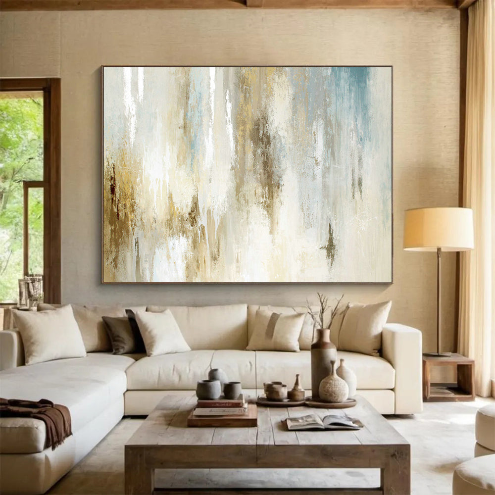 Oversized Custom Hand-Painted Abstract Art for Ice Hotel Banquet Hall DLZ2906