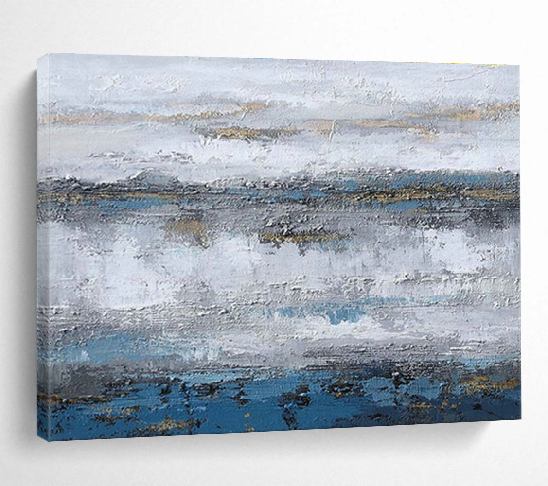 Oversized Custom Abstract Hand Painting for Offshore Wind Farm Operations and Maintenance Base DLZ2993