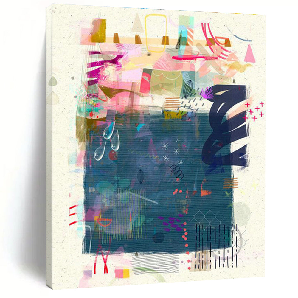 Oversized Custom Hand-Painted Abstract Canvas for Virtual Reality Gaming Tournaments  DLZ0096