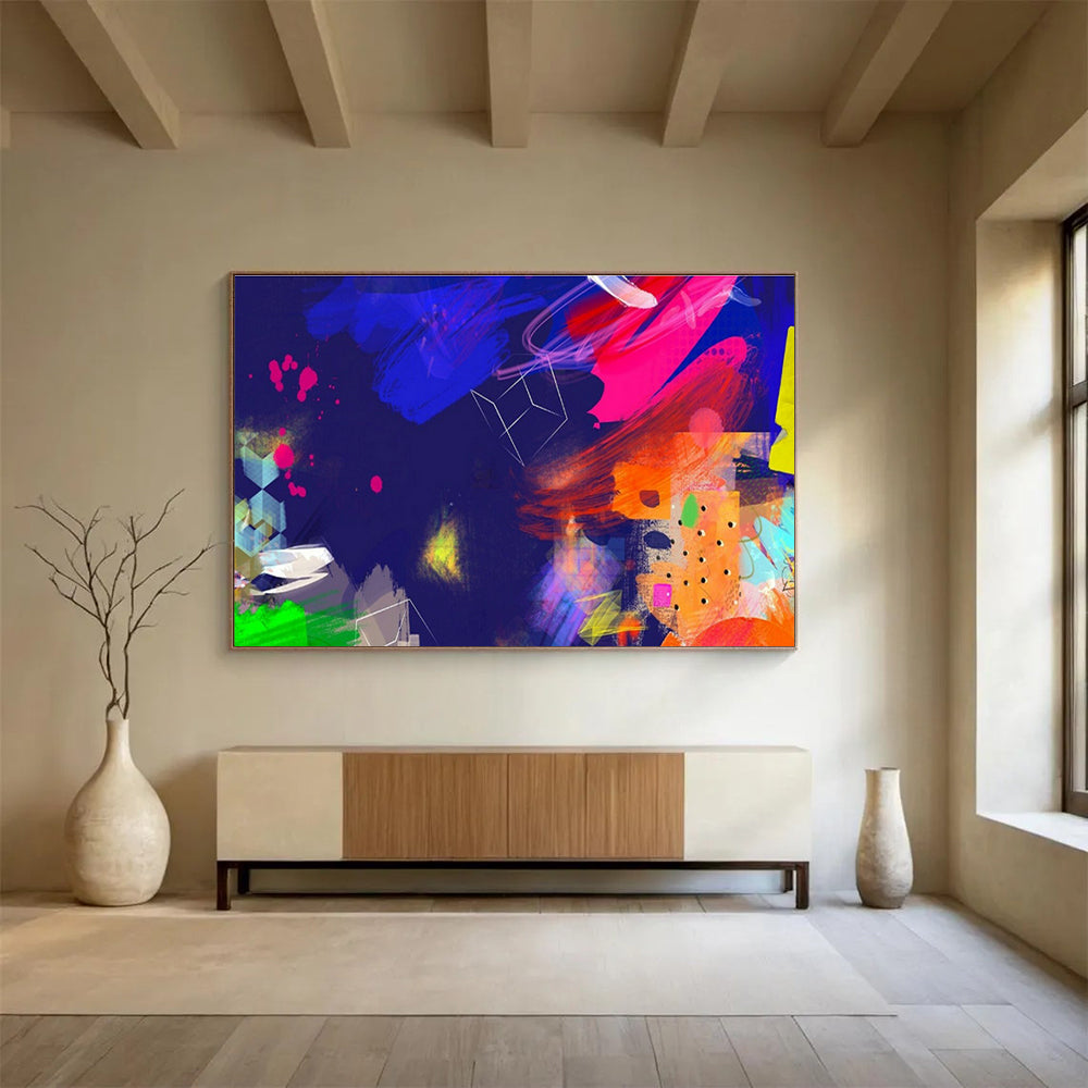 Custom-Made Neuralink Development Lab Large Abstract Hand Painting DLZ2586