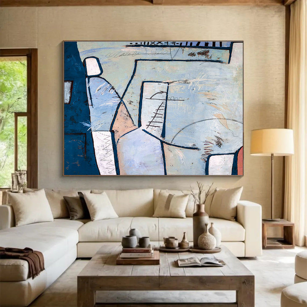 Oversized Custom Abstract Hand Painting for Vertical Waste Recycling Skyscraper DLZ2931