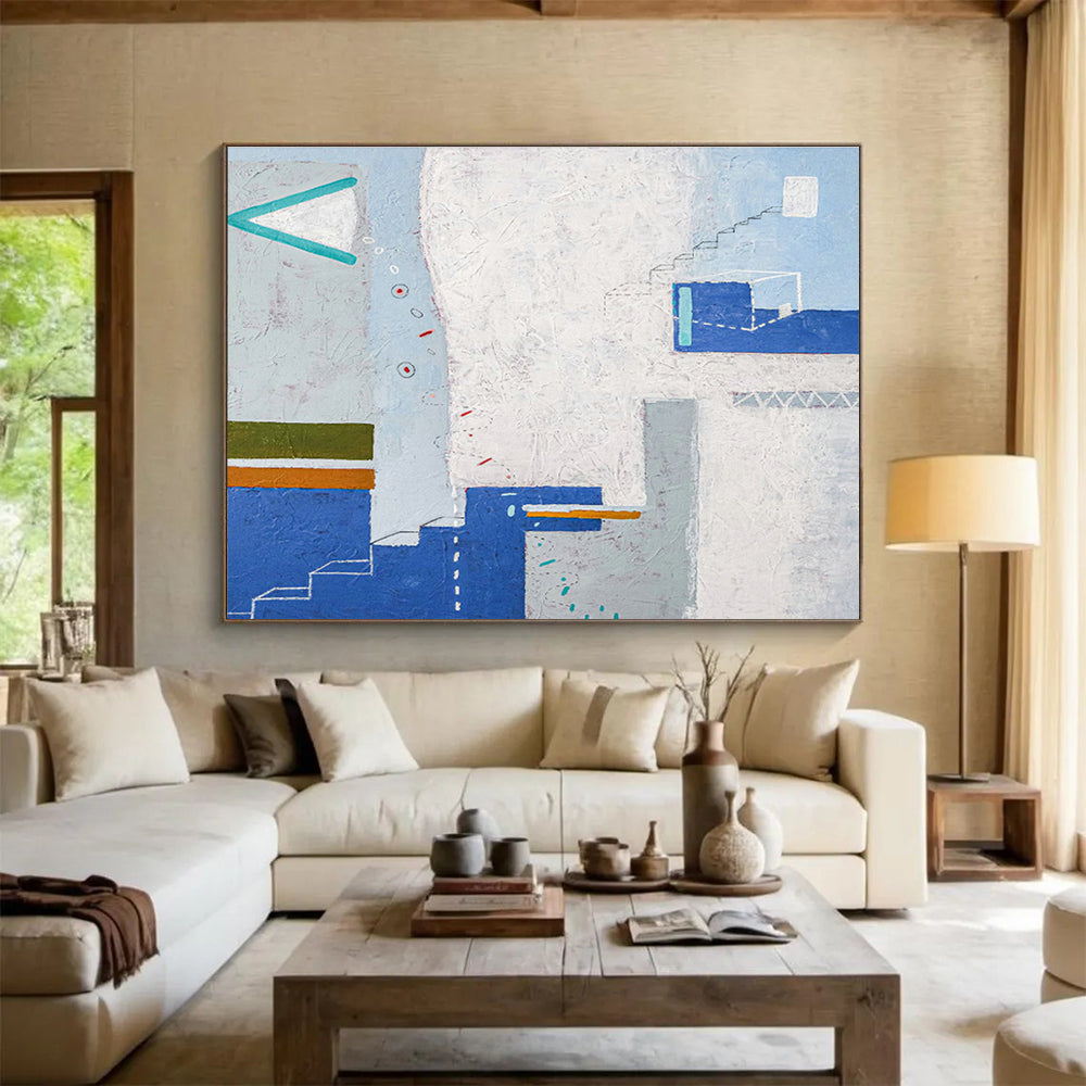Oversized Custom Abstract Hand Painting for Arctic Tundra Reindeer Herding Cooperative DLZ2955