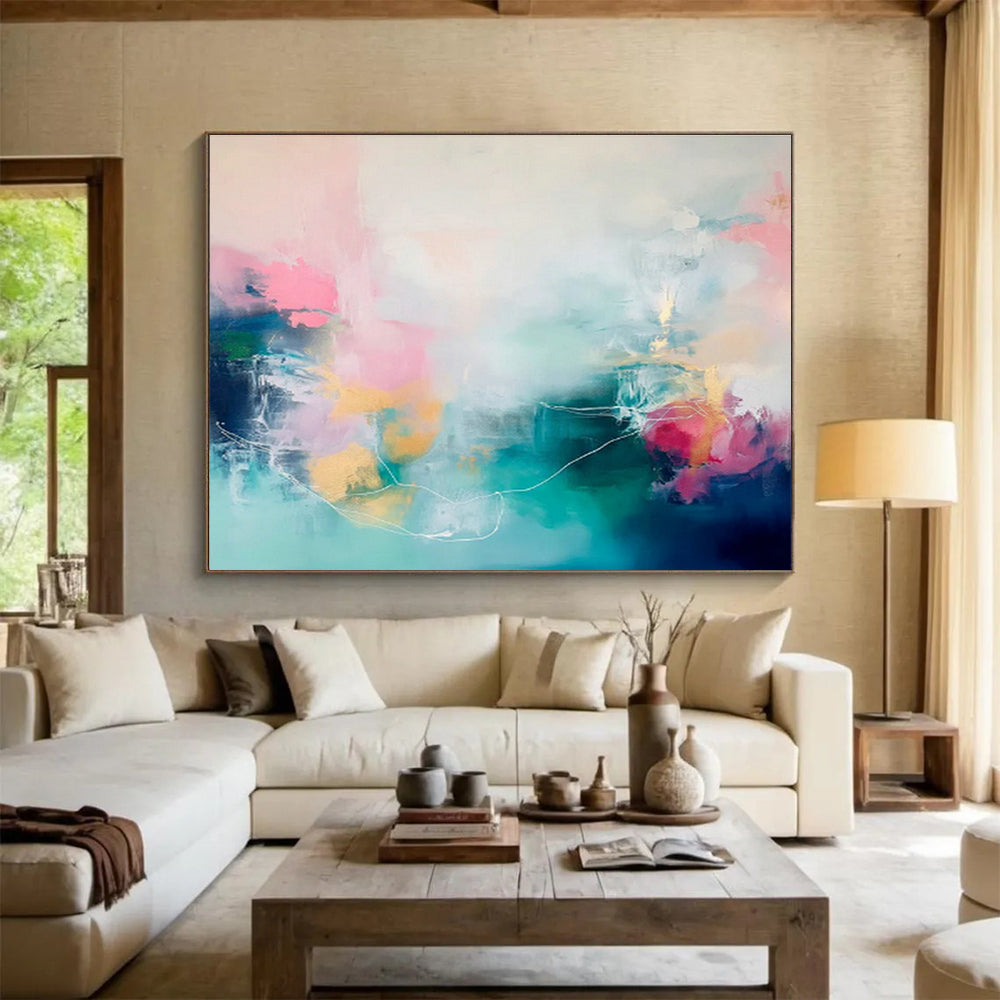 Large Custom Abstract Hand-Painted Art for Biotechnology Gene Editing Lab DLZ2856