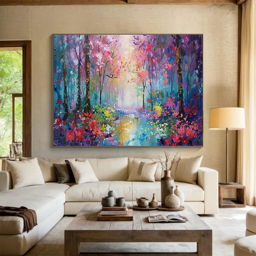 Custom Giant Abstract Hand Painting for Subterranean Aquifer Water Flow Modeling and Simulation Center DLZ3149