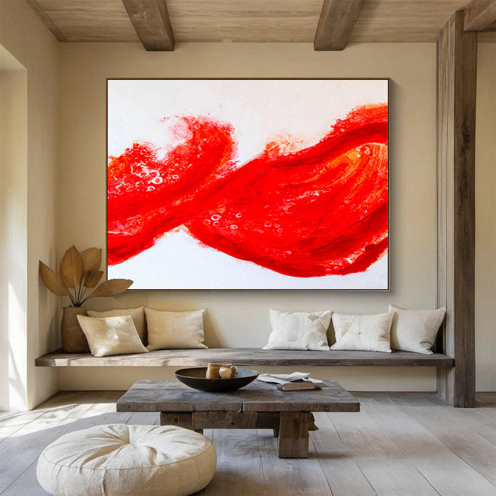 Large-Size Custom Abstract Hand Painting for Tropical Island Seaweed Farm Processing Facility DLZ2953